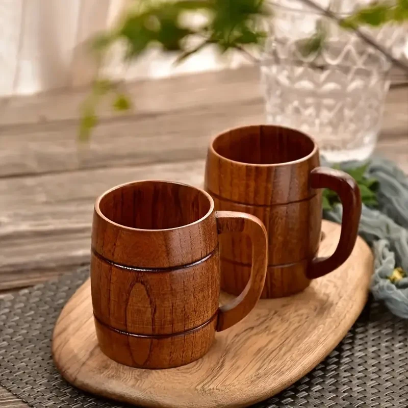 Juego de 2 tazas de café de madera de azufaifo