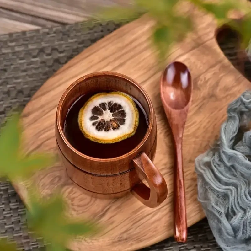 Juego de 2 tazas de café de madera de azufaifo