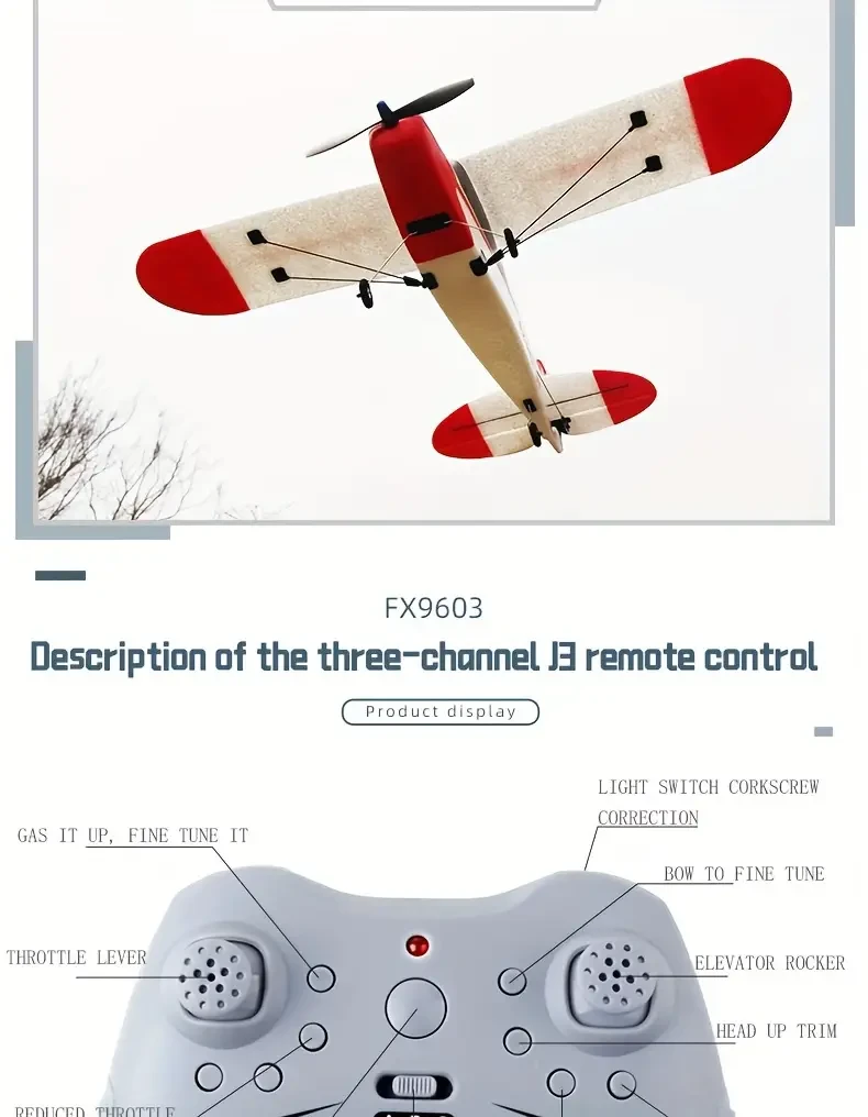 Avión de control remoto de tres canales, planeador de juguete, avión de motor sin escobillas de ala fija, modelo de avión de combate eléctrico, dron.