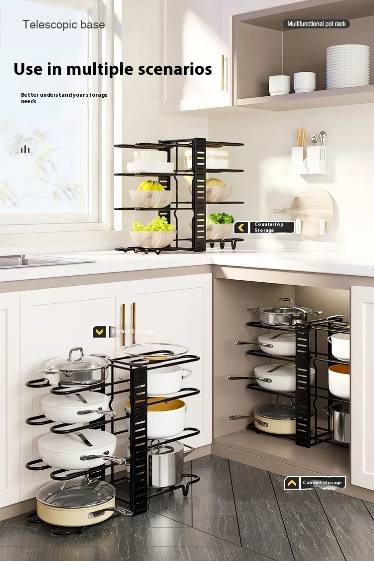 Estante de cocina multifuncional plegable y extraíble