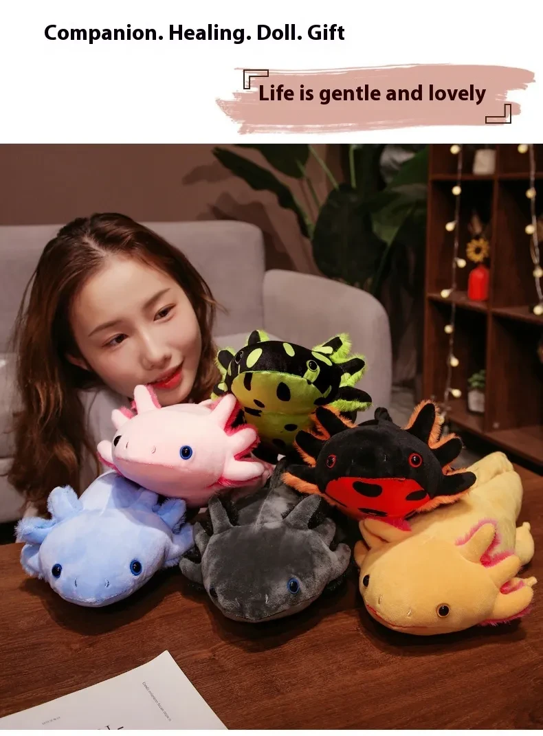 Lindo muñeco de dinosaurio de peluche con forma de salamandra y dragón hexagonal moteado
