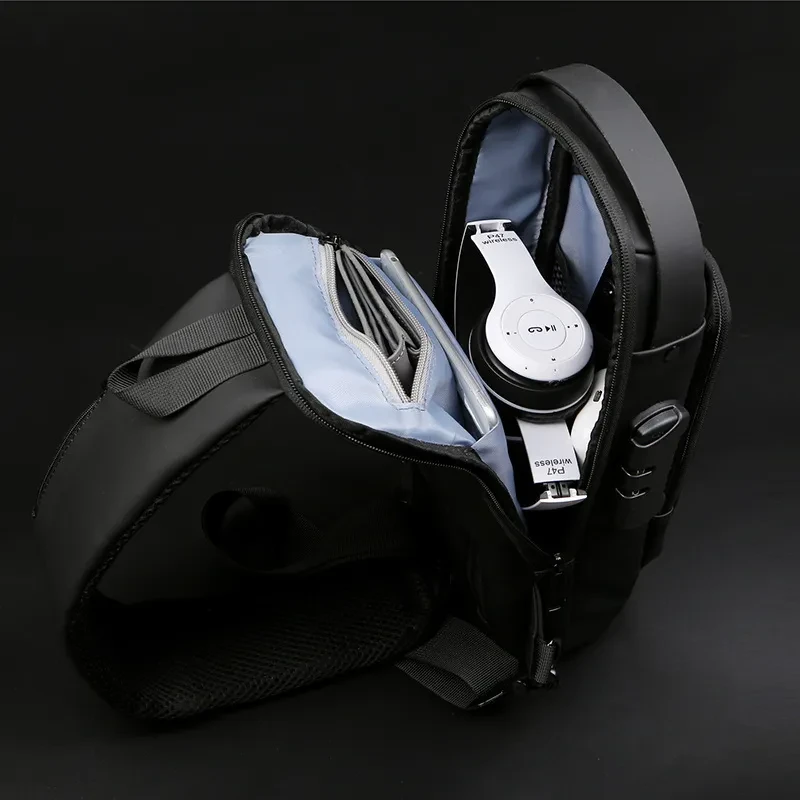 Bolsa de pecho para motocicleta con contraseña antirrobo para hombre