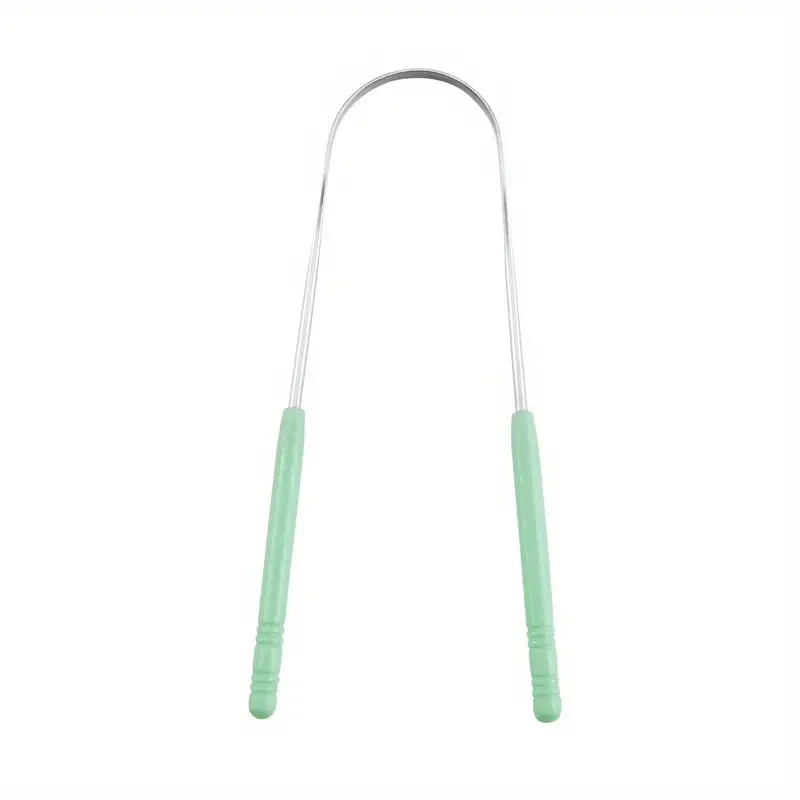 Raspador de lengua reutilizable de acero inoxidable - Herramienta de cuidado bucal con agarre cómodo