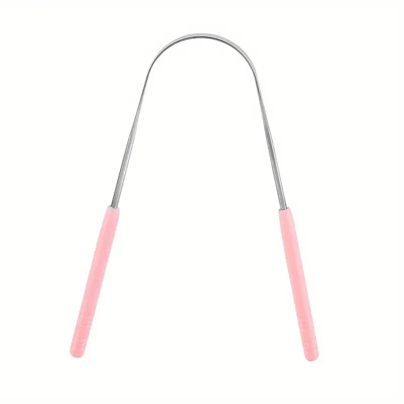 Raspador de lengua reutilizable de acero inoxidable - Herramienta de cuidado bucal con agarre cómodo