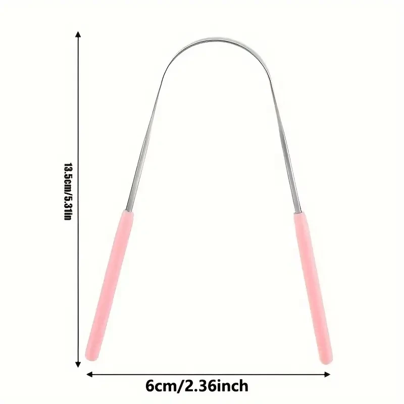Raspador de lengua reutilizable de acero inoxidable - Herramienta de cuidado bucal con agarre cómodo
