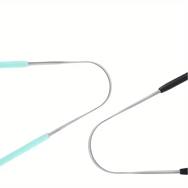 Raspador de lengua reutilizable de acero inoxidable - Herramienta de cuidado bucal con agarre cómodo