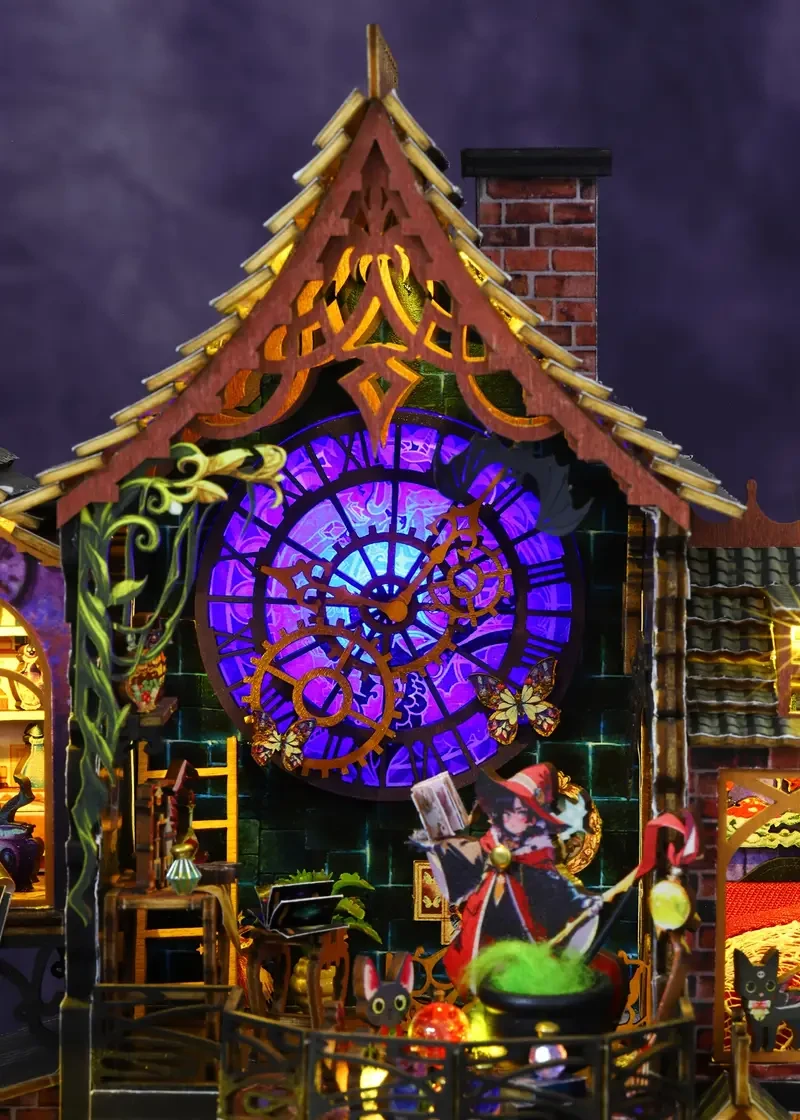 Kit de cabaña mágica - Modo rompecabezas de madera 3D iluminado