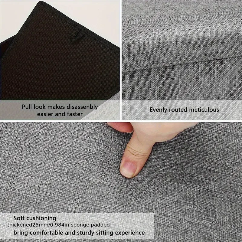 Reposapiés plegable con almacenamiento, color gris