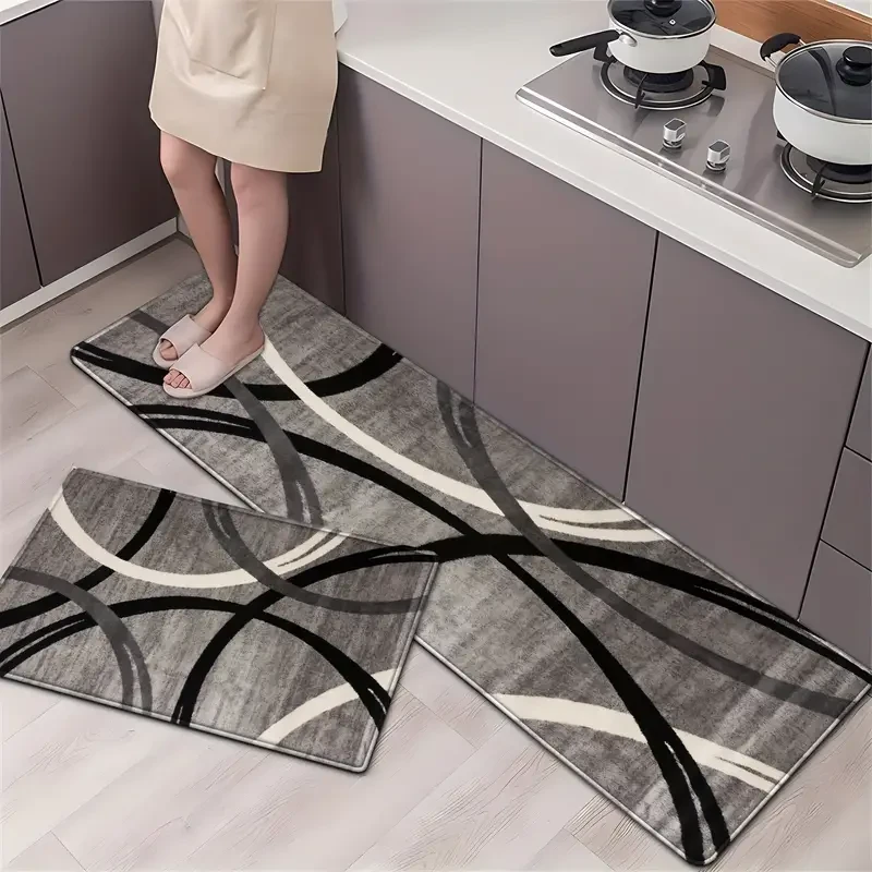 2 alfombrillas de cocina con diseño texturizado