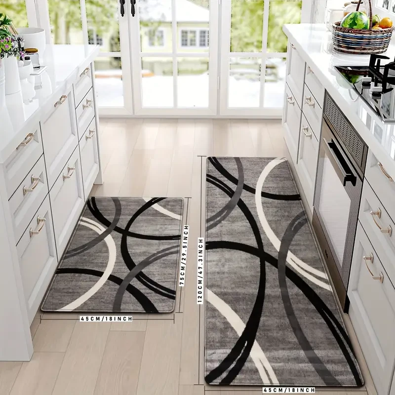 2 alfombrillas de cocina con diseño texturizado
