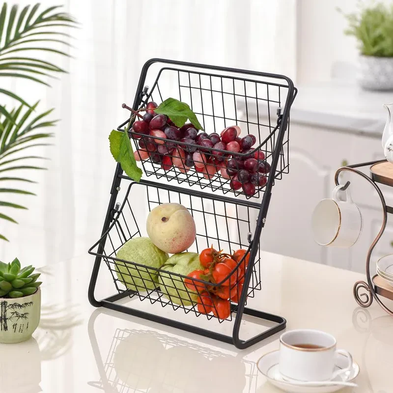 Estante de especias multicapa para encimeras de acero inoxidable, almacenamiento de frutas para la cocina, estante de almacenamiento para la cocina