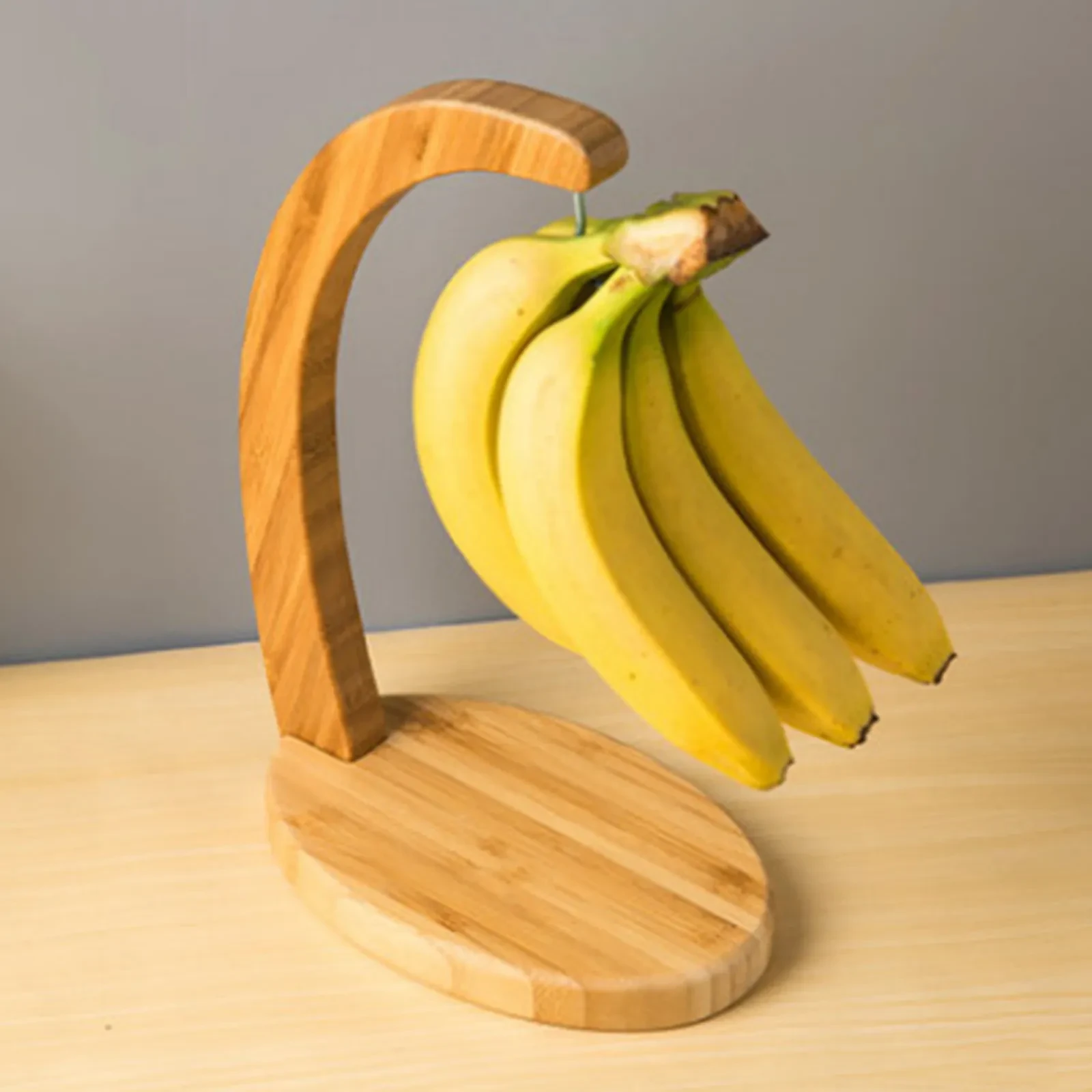 Estante de almacenamiento de frutas de bambú tipo plátano para organizar el almacenamientoEstante de almacenamiento de frutas de bambú tipo plátano para organizar el almacenamiento