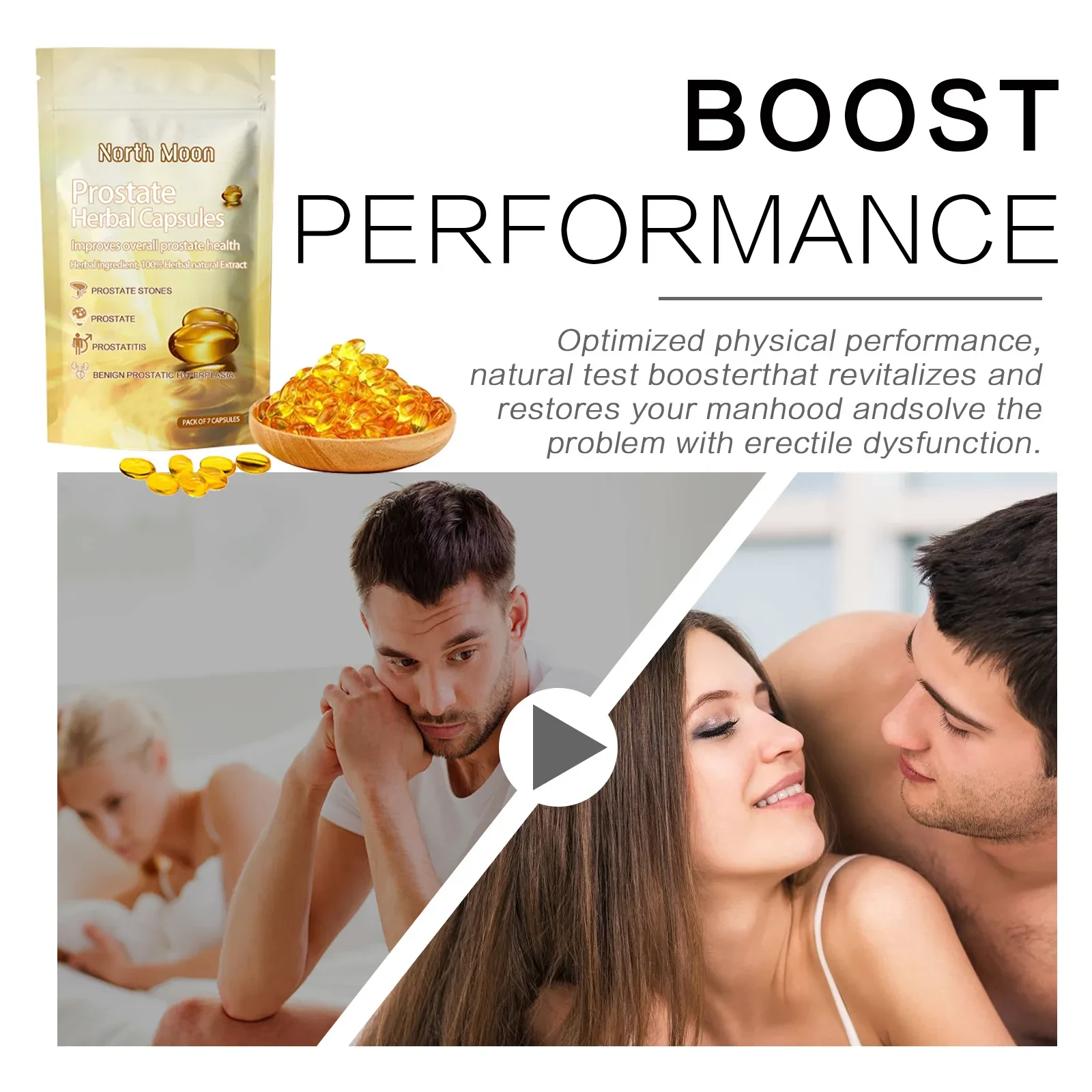 Cápsulas para el cuidado corporal de los riñones con calentamiento Yang para aliviar las molestias frontales masculinas