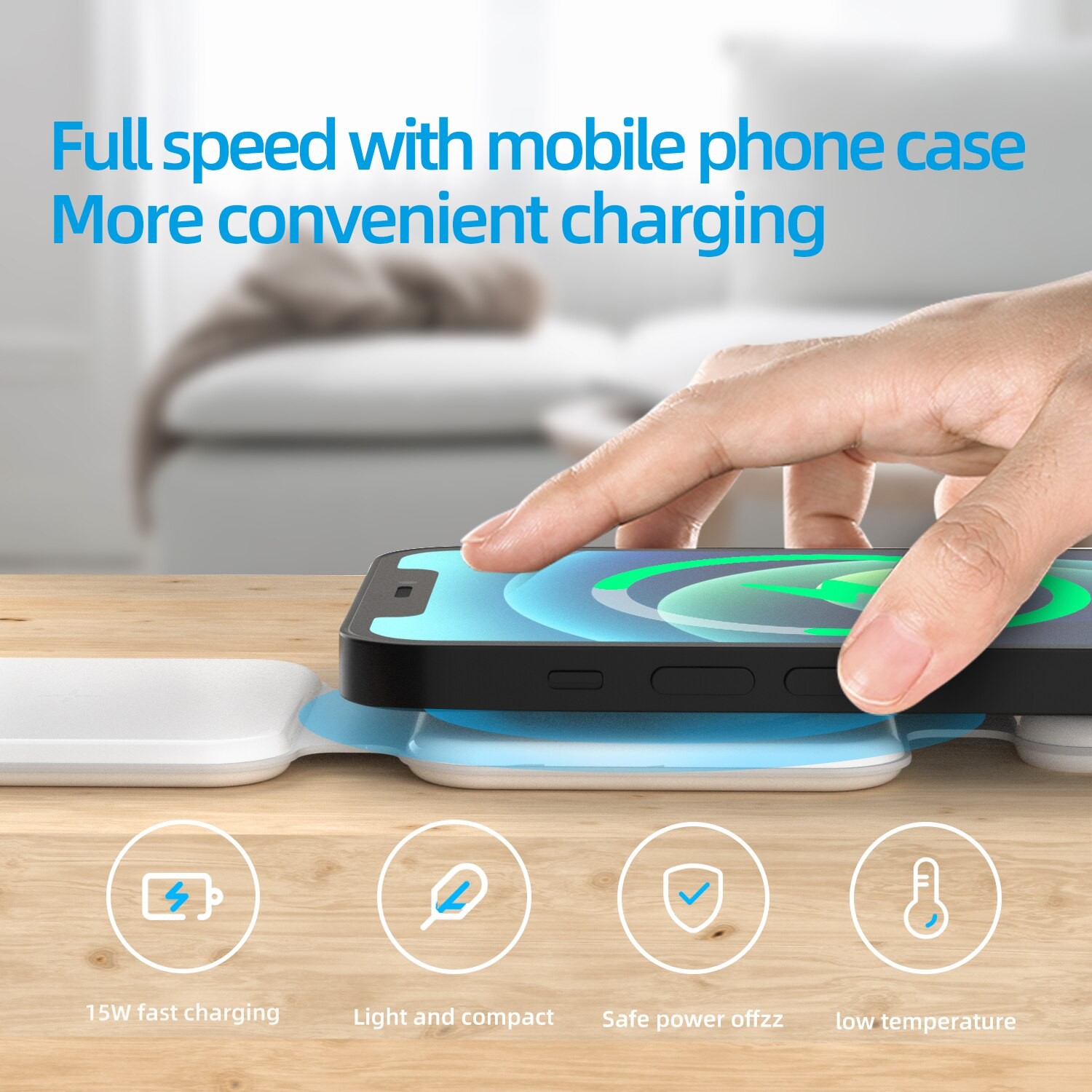 Cargador inalámbrico plegable magnético 3 en 1 para múltiples dispositivos. Cargador inalámbrico plegable para teléfono celular.