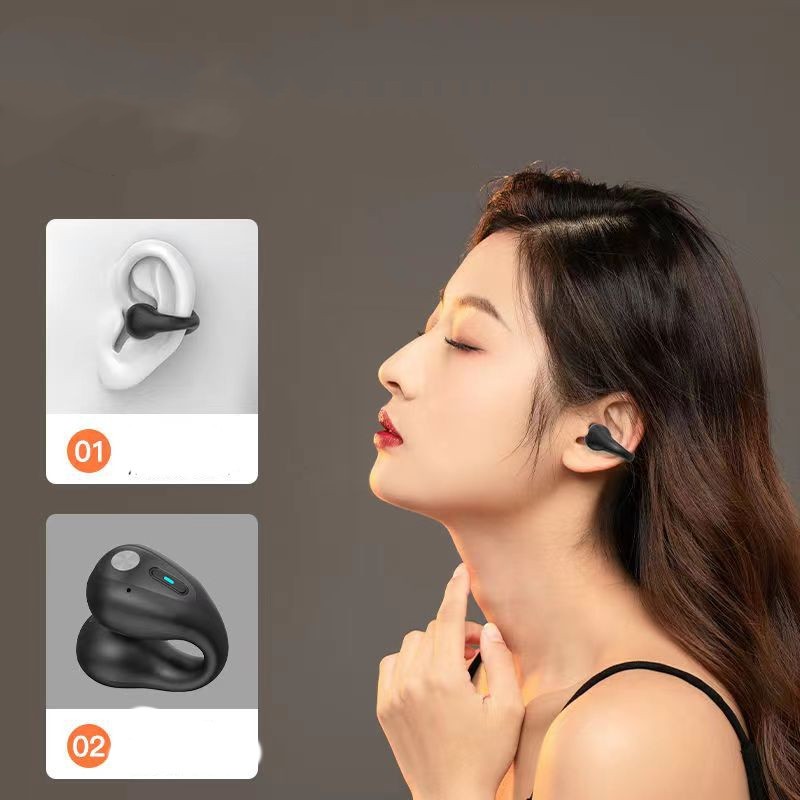 Auriculares de conducción ósea TWS con clip para la oreja, Bluetooth 5.3, táctiles, inalámbricos, intraaurales, bajos, HIFI, deportivos.