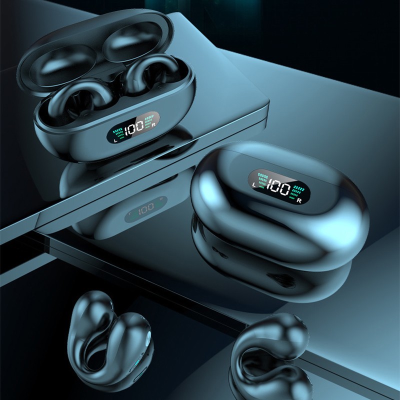 Auriculares de conducción ósea TWS con clip para la oreja, Bluetooth 5.3, táctiles, inalámbricos, intraaurales, bajos, HIFI, deportivos.