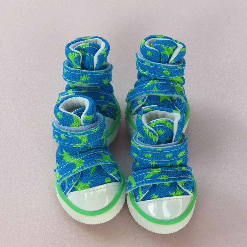 Zapatos para mascotas, zapatillas de malla de moda para perros