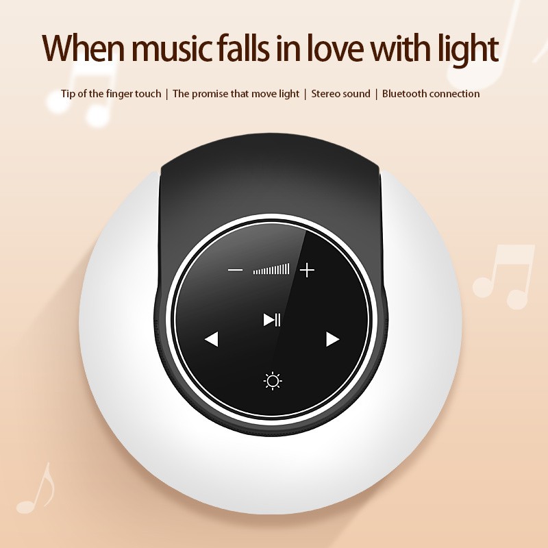 Lámpara de escritorio LED con altavoz estéreo y subwoofer Bluetooth creativo, atenuación continua, luz nocturna táctil plegable