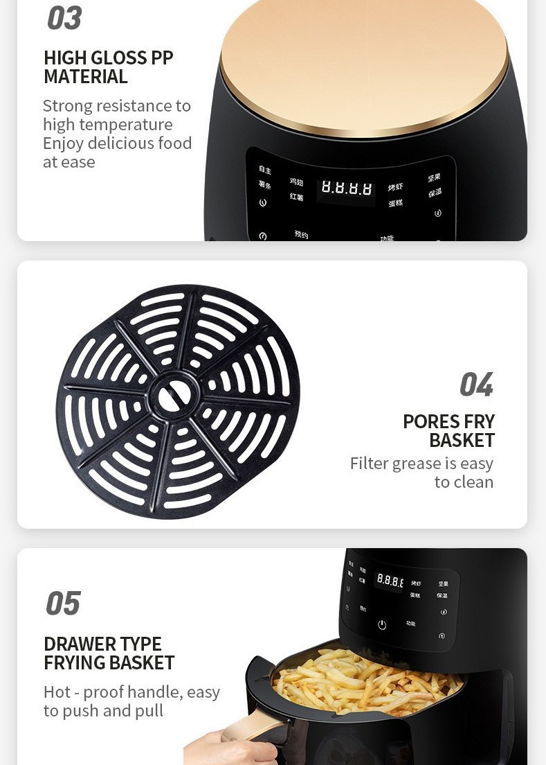 Freidora de aire eléctrica Smart Touch para el hogar