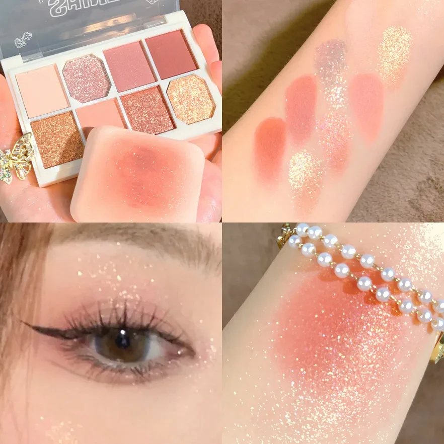 Paleta de sombras de ojos de ocho colores Gentle Milk Tea Color Fairy