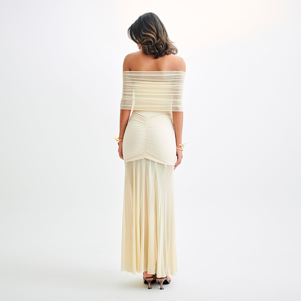 Vestido de moda con costuras en la parte superior del tubo para mujer