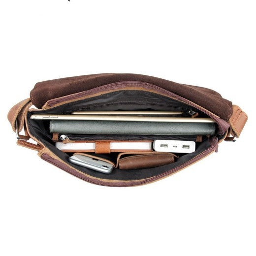 Bolso bandolera de cuero vintage para hombre