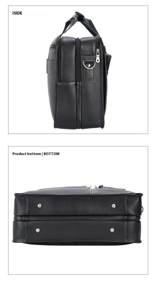 Bolso para portátil de 17 pulgadas de Tiding Leather Business de primera capa de piel de vaca