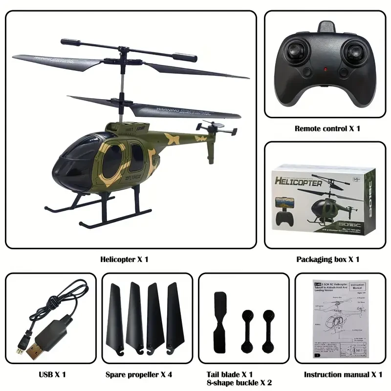 Helicóptero teledirigido profesional de 6 canales con carga USB