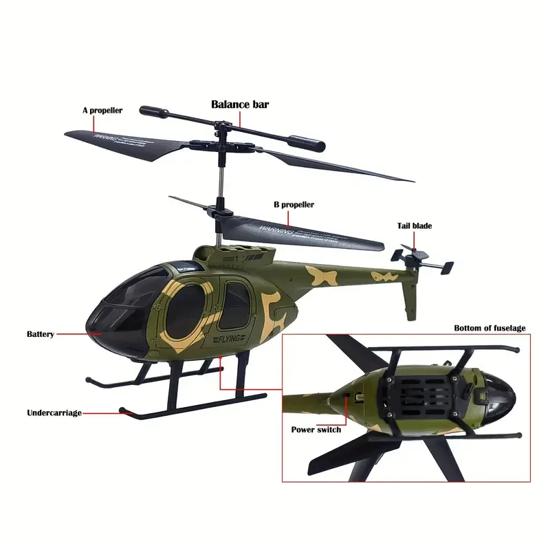 Helicóptero teledirigido profesional de 6 canales con carga USB