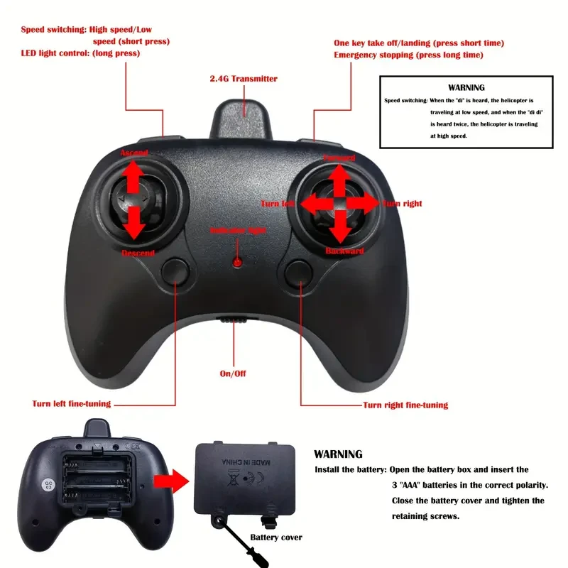 Helicóptero teledirigido profesional de 6 canales con carga USB