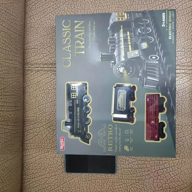 Tren eléctrico de lujo para niños: locomotora de vapor clásica con luces y sonidos
