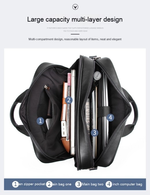 Bolso de mano de cuero, maletín de cuero napa, textura cómoda, bolso de cuero auténtico para hombre