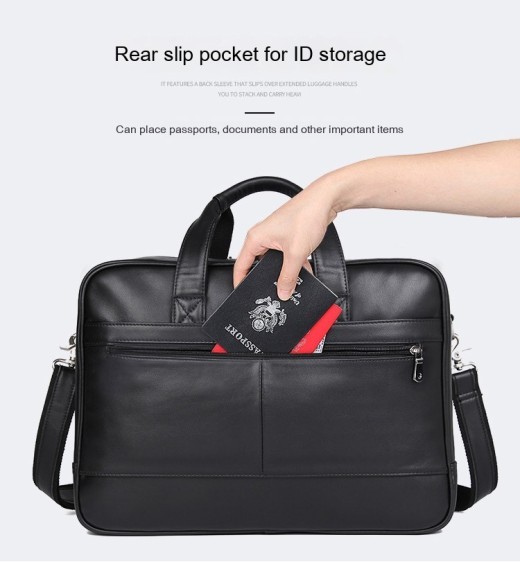 Bolso de mano de cuero, maletín de cuero napa, textura cómoda, bolso de cuero auténtico para hombre