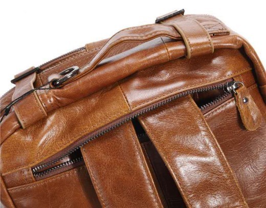 Bolso multifuncional de primera capa de cuero importado para hombre