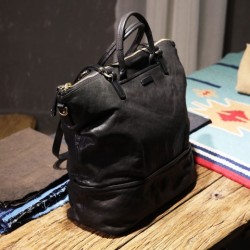 Bolso de mano de piel de vaca curtida vegetal, hecho a mano, de gran capacidad, para uso diario al aire libre y para viajes.