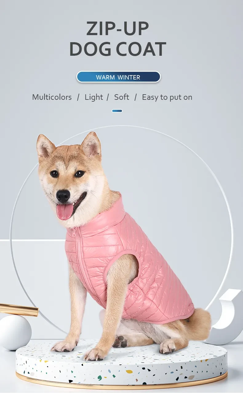 Ropa para perros otoño e invierno con cremallera completa de nailon