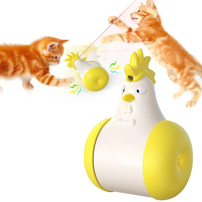 Juguete láser para gatos con sonido eléctrico y forma de pollo