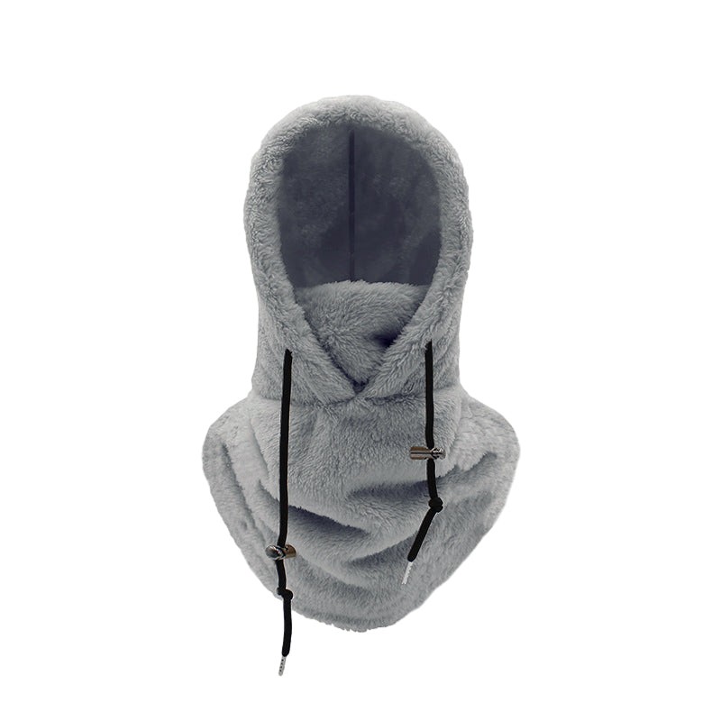Máscara deportiva con capucha y cortavientos de sherp para exteriores de invierno