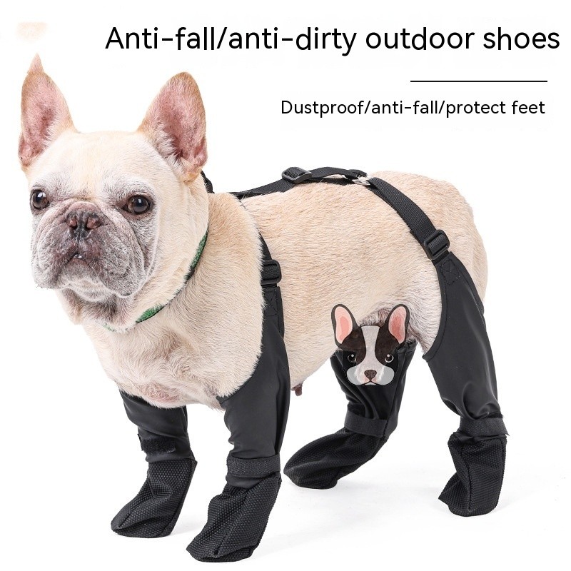 Zapatos impermeables para perros, botas ajustables para perros, zapatos transpirables para mascotas para caminar al aire libre, zapatos franceses suaves para perros, protectores de patas para mascotas, productos para mascotas