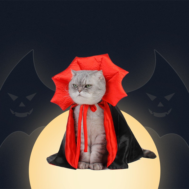 Disfraz de Halloween para mascota, capa de Halloween para mascota, rey vampiro