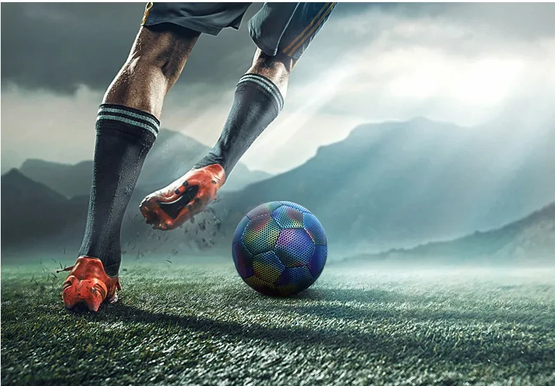 Balón de fútbol luminoso y reflectante cosido a máquina