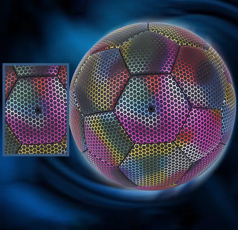 Balón de fútbol luminoso y reflectante cosido a máquina