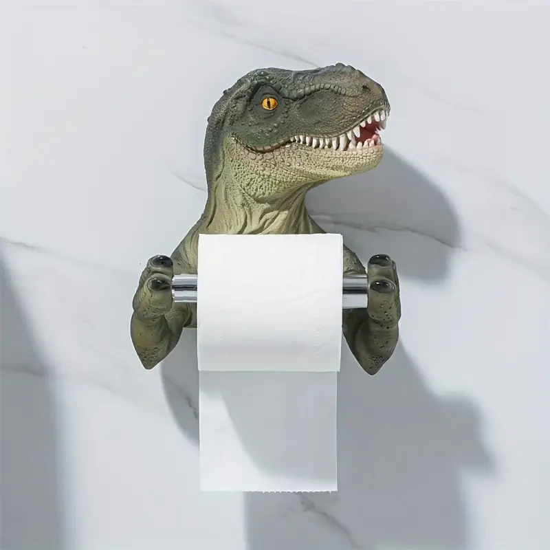 1 soporte para toallas de papel de cocina con diseño de dinosaurio de dibujos animados