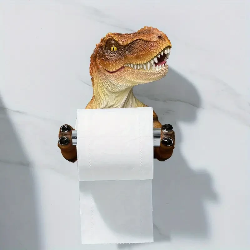 1 soporte para toallas de papel de cocina con diseño de dinosaurio de dibujos animados