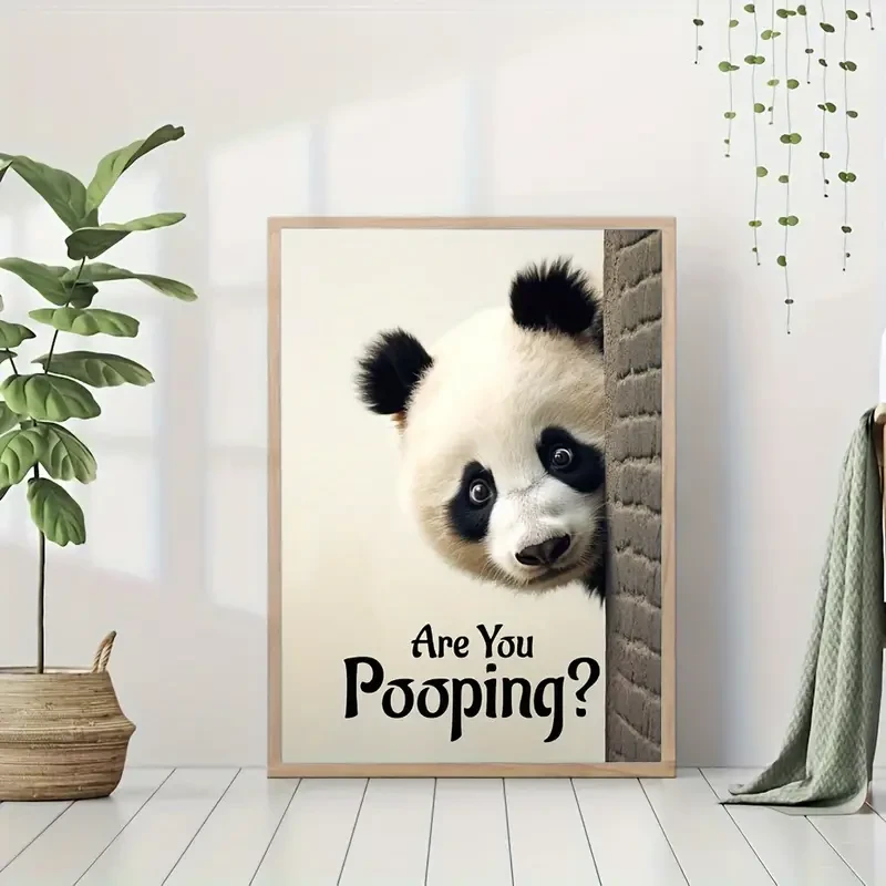 Póster de lienzo de panda divertido de alta calidad sin marco (1 unidad)