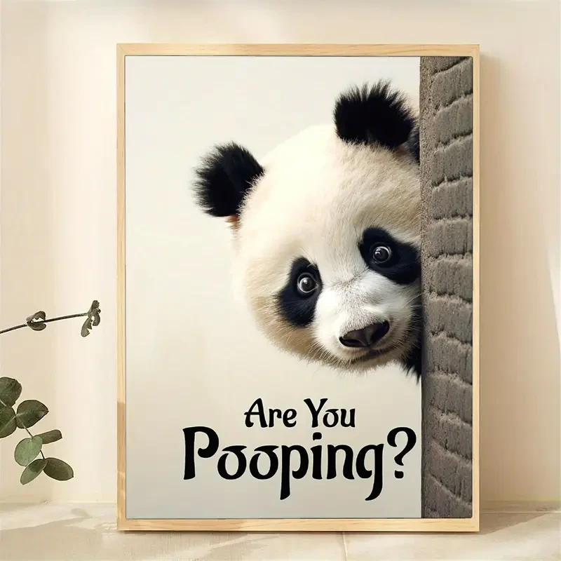 Póster de lienzo de panda divertido de alta calidad sin marco (1 unidad)
