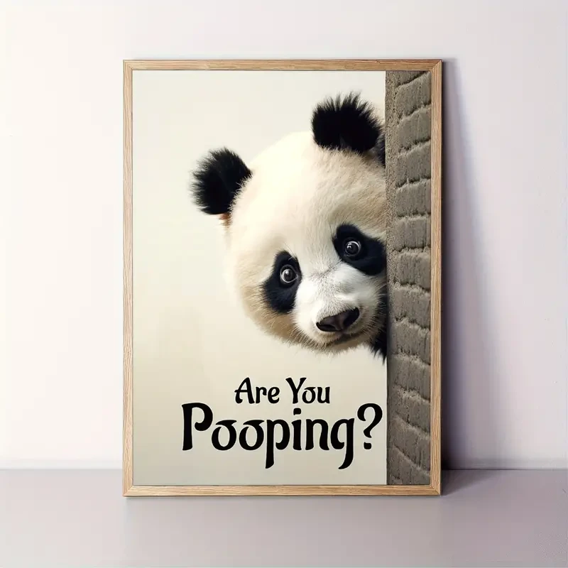 Póster de lienzo de panda divertido de alta calidad sin marco (1 unidad)