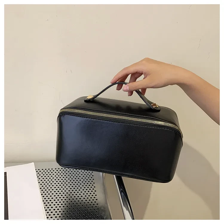 Bolsa de cosméticos para mujer, bolsa de almacenamiento portátil de gran capacidad para el cuidado de la piel