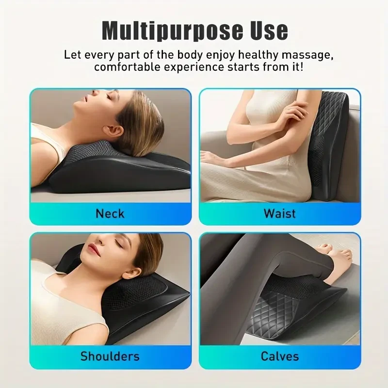 Almohada masajeadora de cuello y espalda Shiatsu 3D con calor