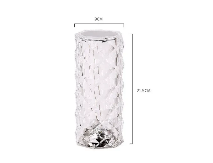 Lámpara de mesa LED con forma de diamante rosa